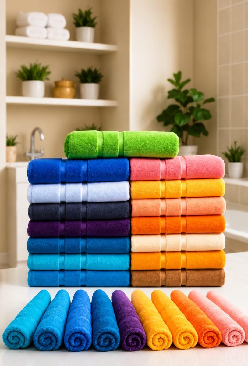 🔥 Set Premium Prosoape absorbante 10 Bucaţi Bumbac 100% 420 GSM culori Assortate 🔥 50×90 cm