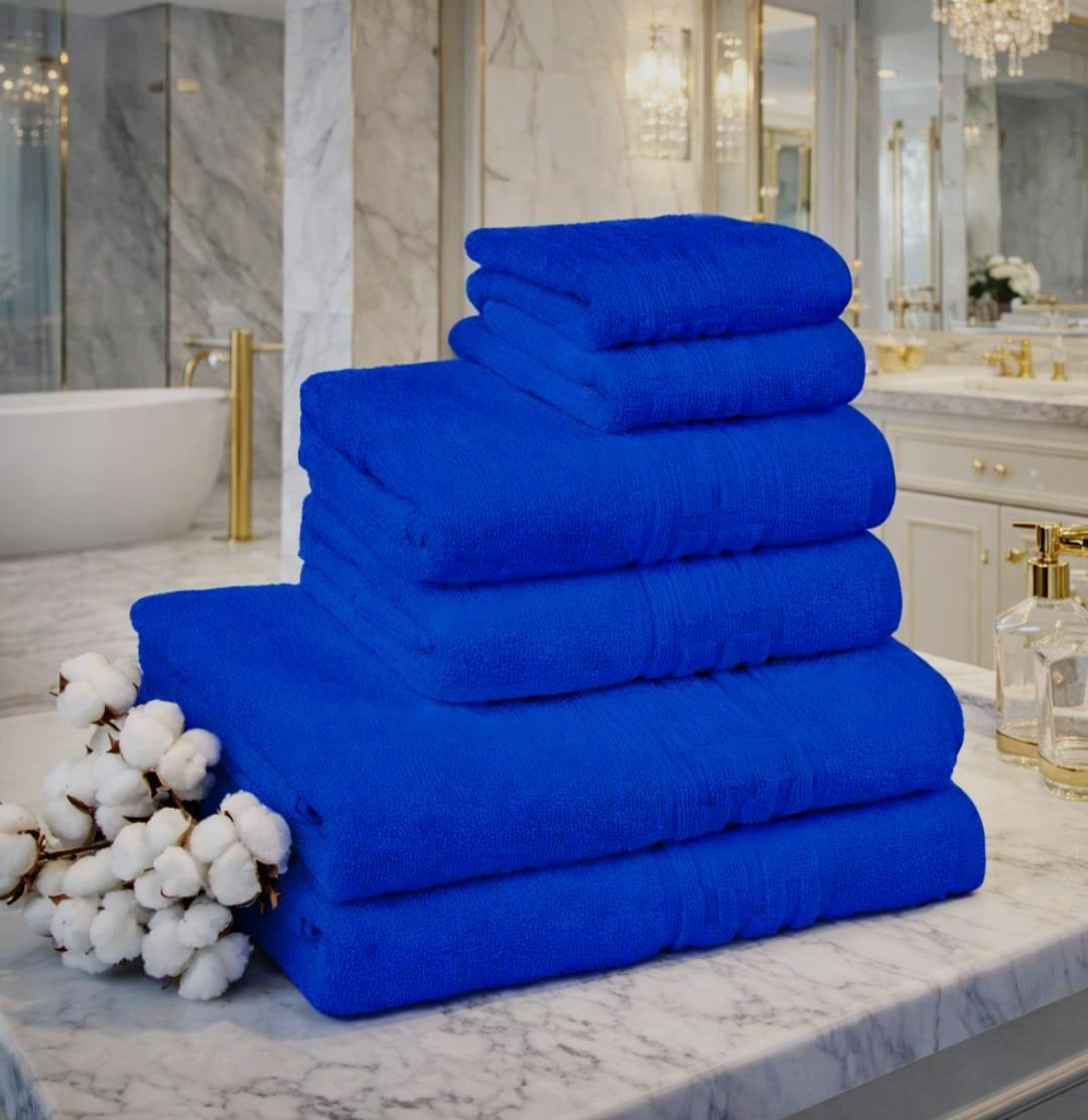 🔥Set prosoape premium 6 Bucati  Bumbac 100% absorbante super calitative albastru 500-550 GSM🔥 2 Buc 30×50cm 2 Buc 50×90cm 2 Buc 70×130cm