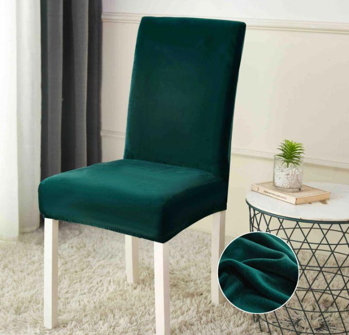 Set 6 Huse Catifea Elastice Intinse Pentru Scaune Foarte Elegante Și Premium Calitative Verde Smarald